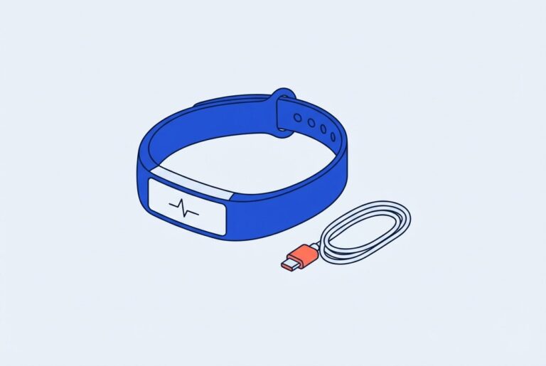 Bracelet connecté santé et son câble de recharge