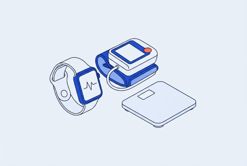Objets connectés de santé : montre, tensiomètre, balance