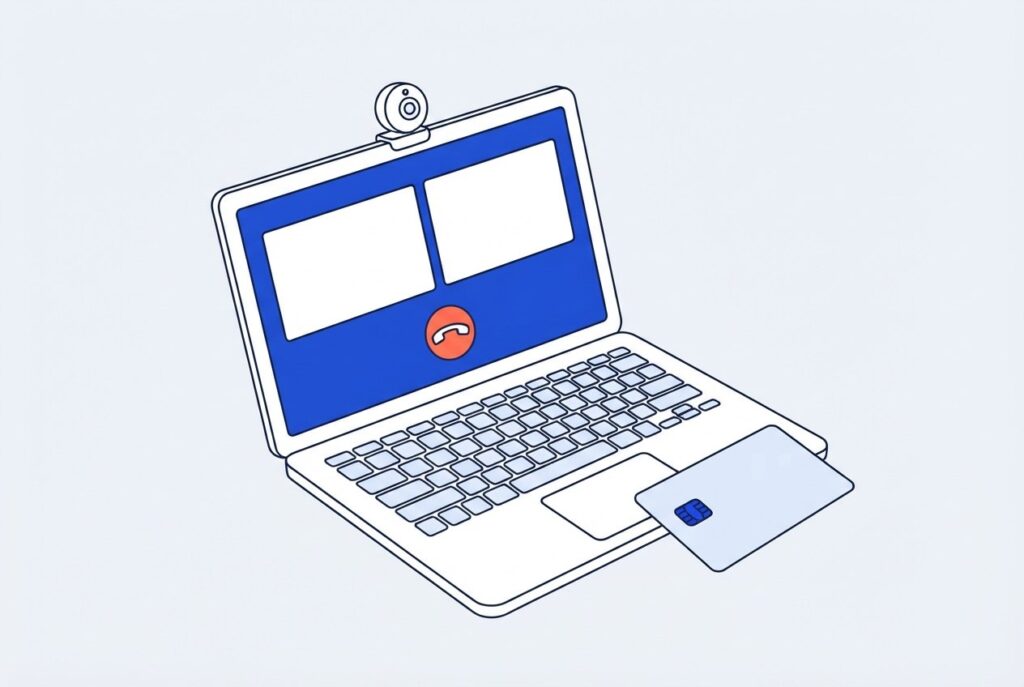 Schéma d'une téléconsultation remboursée sur ordinateur portable