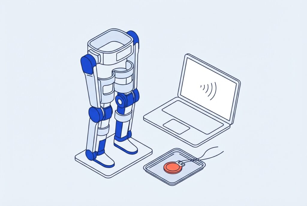 Exosquelette, ordinateur et implant cérébral
